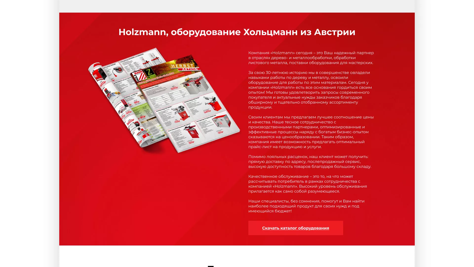 Создание сайта компании «HOLZMANN Maschinen GmbH» в Олонце