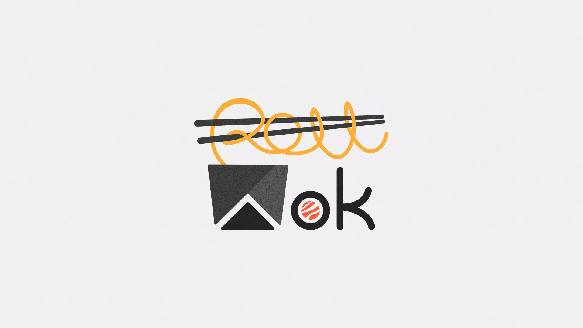 Разработка логотипа суши-бара «Roll Wok Club» в Олонце